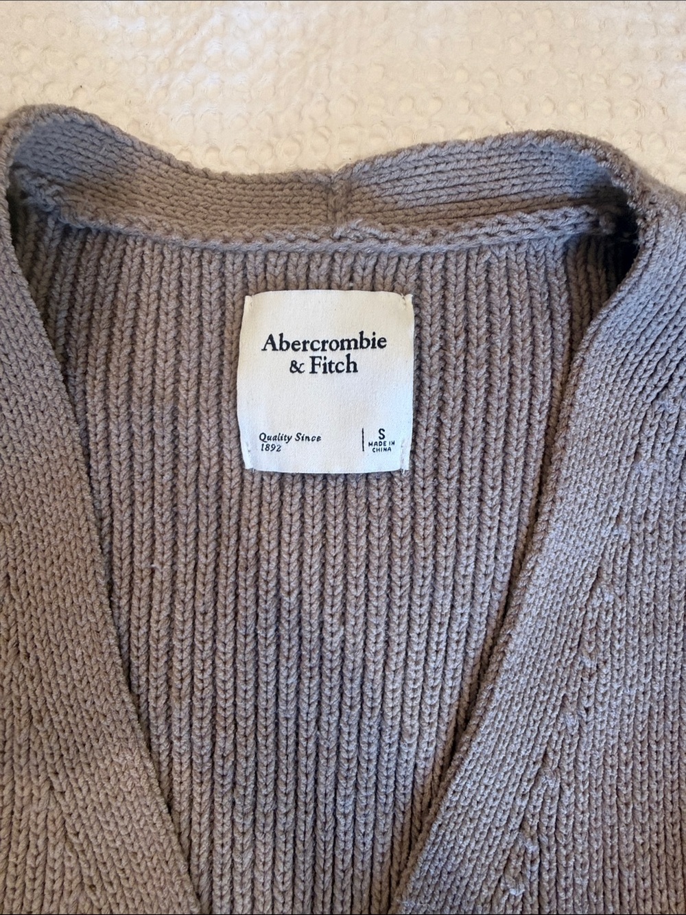 Abercrombie And Fitch Taupe Button-Up Knit Cardigan - Picture 2 of 5
